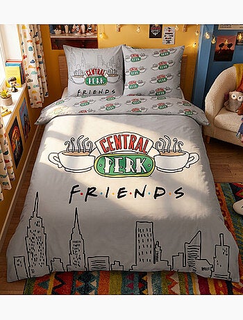 Parure de Lit Double Friends, Textile Oeko-Tex, Imprimée Réversible, Lit 2 places, NEW-YORK