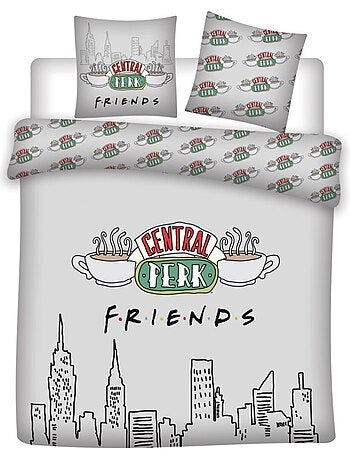 Parure de Lit Double Friends, Textile Oeko-Tex, Imprimée Réversible, Lit 2 places, NEW-YORK