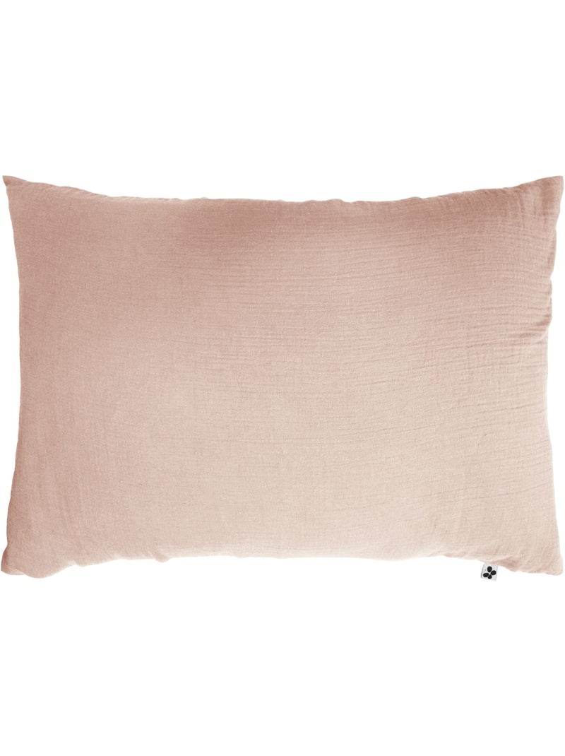 Parure de lit – double gaze de coton – + 2 taies 50 x 70 Rose poudré - Kiabi