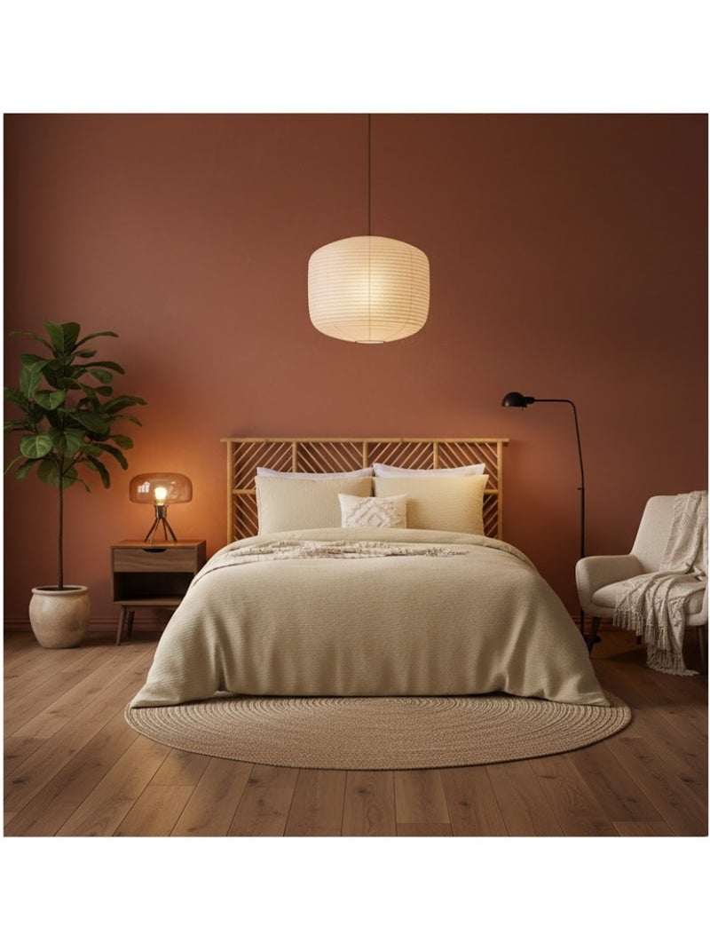 Parure de lit double gaze de coton Doux Reve Flora Blanc - Kiabi