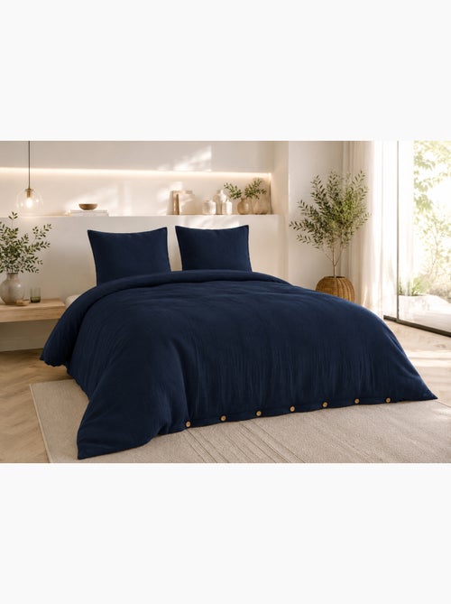 Parure de lit Double gaze de coton GAÏA + 2 taies 60x60 cm - Kiabi