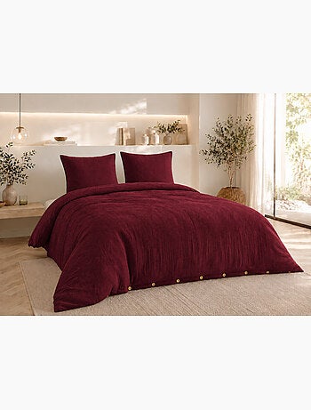 Parure de lit Double gaze de coton GAÏA + 2 taies 60x60 cm
