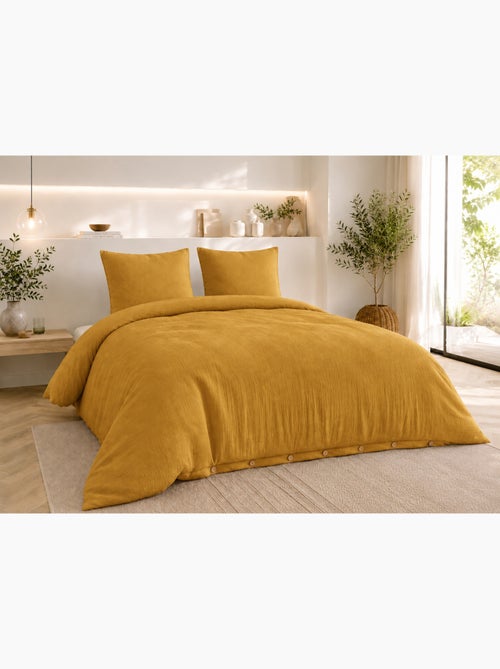 Parure de lit Double gaze de coton GAÏA + 2 taies 60x60 cm - Kiabi