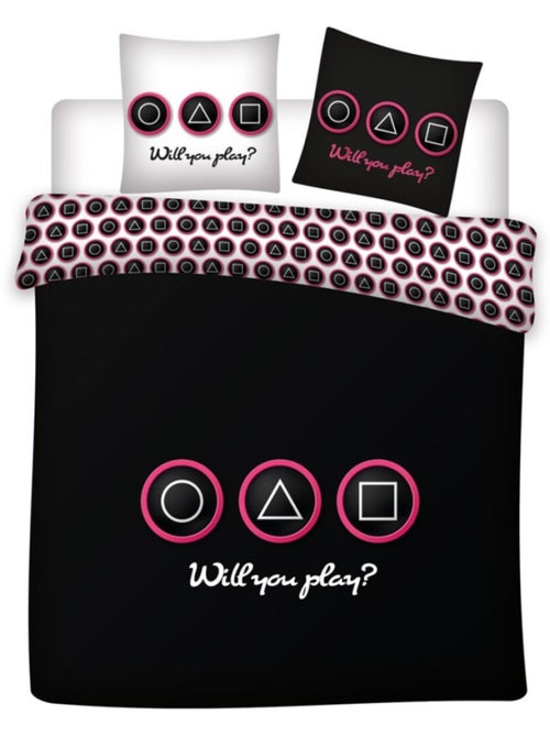 Parure de lit double réversible Squid Game -Will you play ? - 200 cm x 200 cm - Kiabi