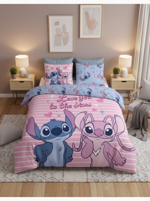 Parure de Lit Double Stitch & Angel  240x220 cm + 2 Taies d'oreiller 65x65 cm polycoton - Kiabi