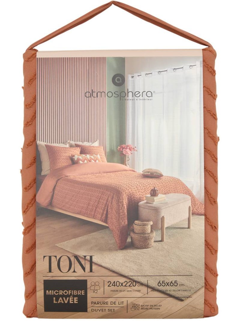 Parure de lit double TONI Terracotta - Kiabi