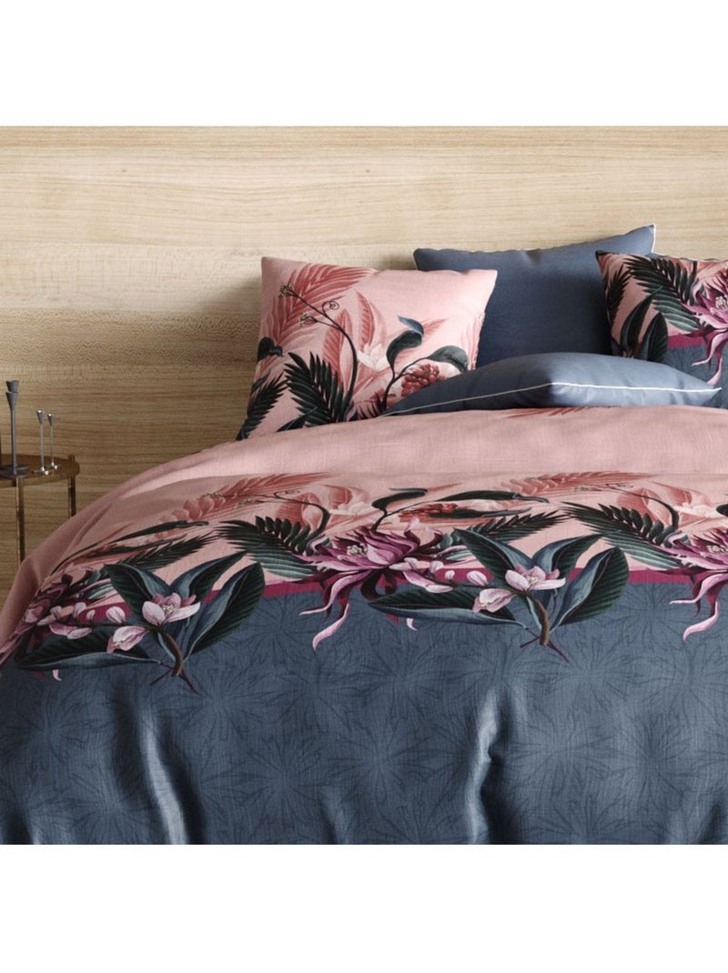 Parure de lit douceur florale Bleu - Kiabi