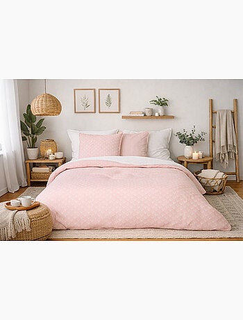 Parure de lit Douceur Poudrée - Coton & Lin Lavé - 240x220 / Rose