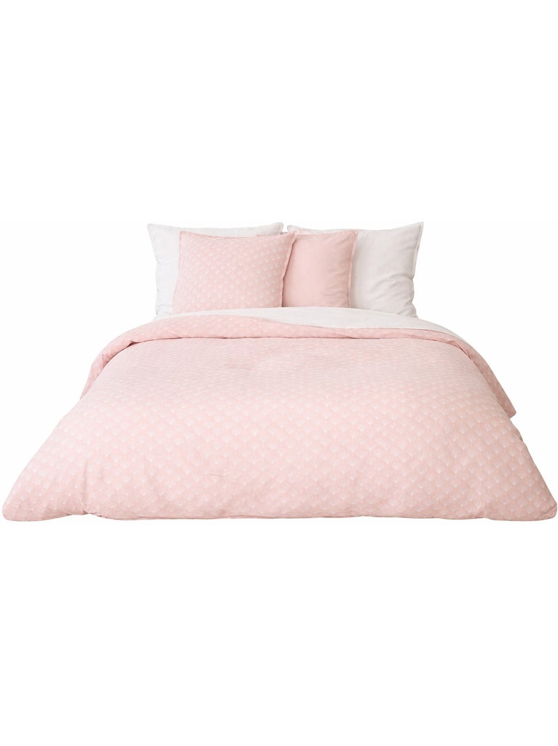 Parure de lit Douceur Poudrée – Coton & Lin Lavé Rose - Kiabi