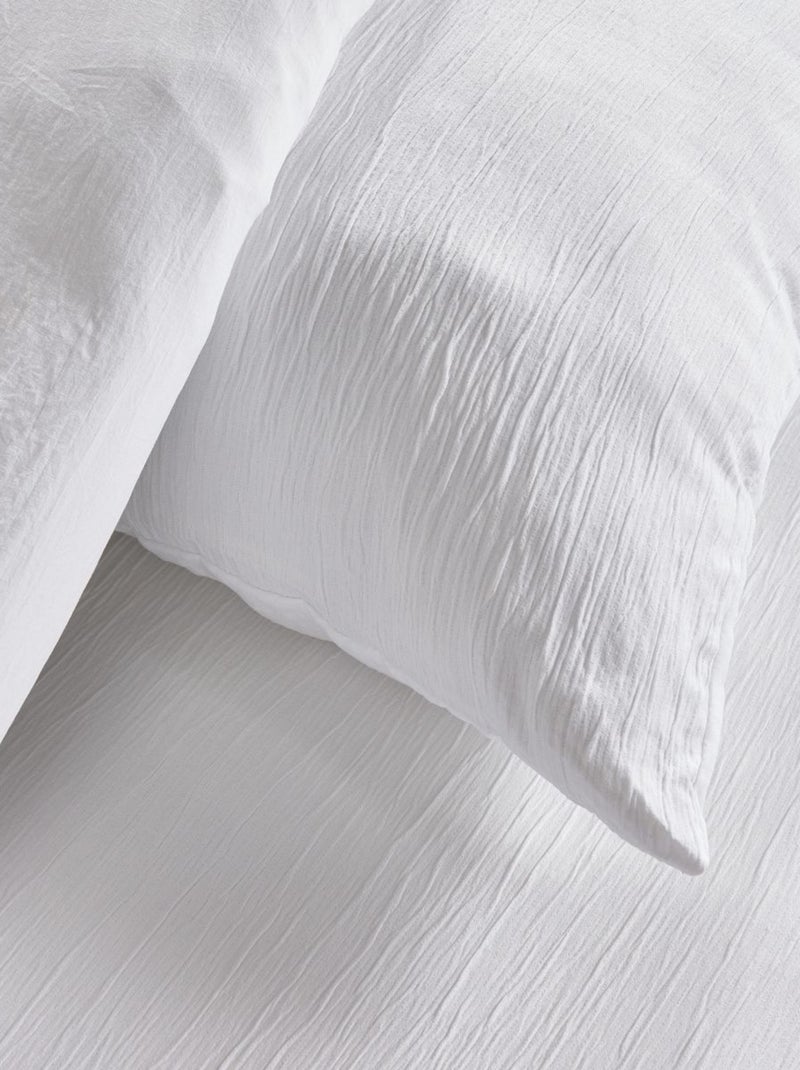 Parure de lit effet crépon unie ESSENTIAL Blanc - Kiabi