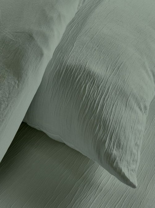 Parure de lit effet crépon unie ESSENTIAL - Kiabi Parure de lit effet crépon unie ESSENTIAL - Kiabi