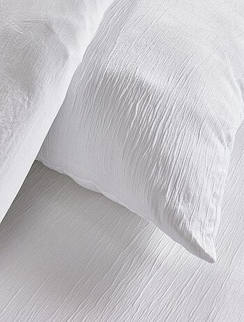 Parure de lit effet cr?pon unie ESSENTIAL