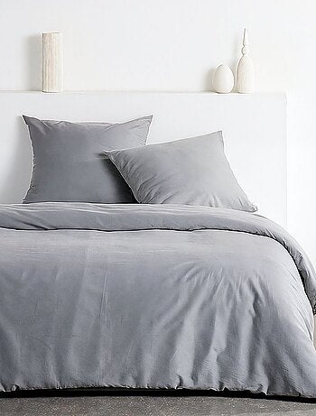 Parure de lit effet lavé uni ESSENTIAL