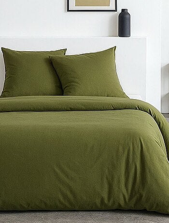 Parure de lit effet lavé uni ESSENTIAL