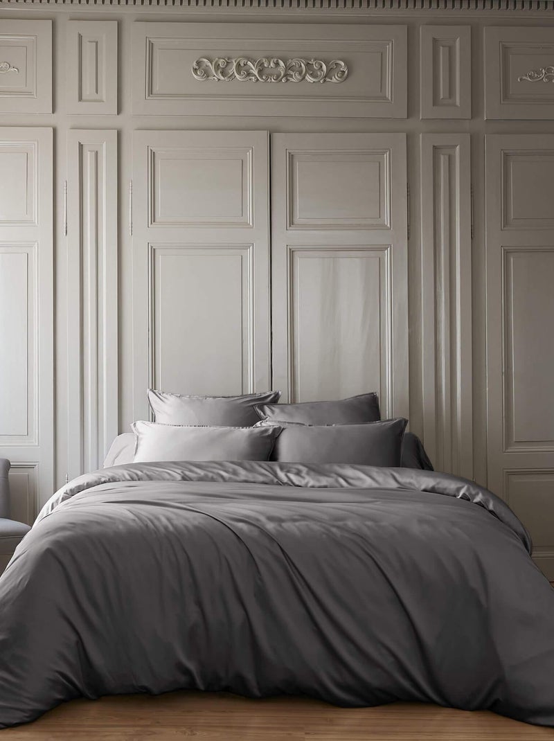 Parure de lit en bambou gris anthracite - Kiabi