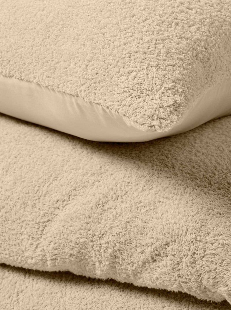 Parure de lit en bouclette unie Beige sable - Kiabi