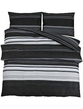 Parure de lit en coton au toucher doux à boutons cachés - vidaxl