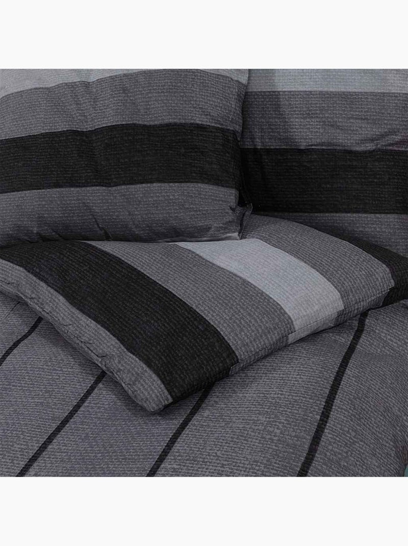Parure de lit en coton au toucher doux à boutons cachés - vidaxl Gris foncé - Kiabi
