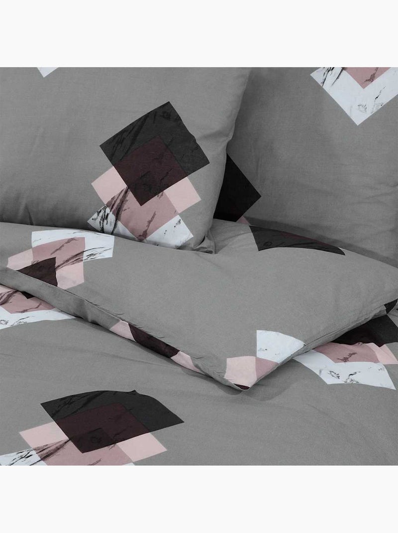 Parure de lit en coton au toucher doux à boutons cachés - vidaxl Multicolore - Kiabi