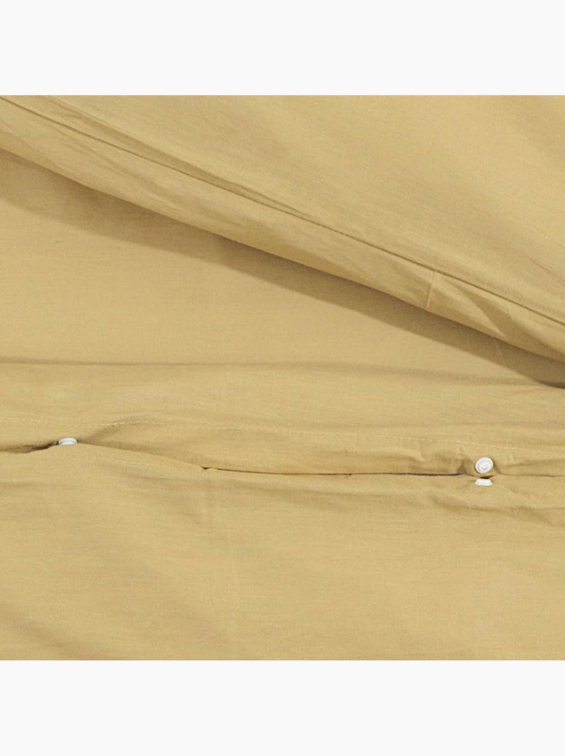 Parure de lit en coton au toucher doux à boutons cachés - vidaxl Taupe - Kiabi