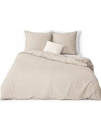Parure de lit en Coton et Lin Lavé UNI