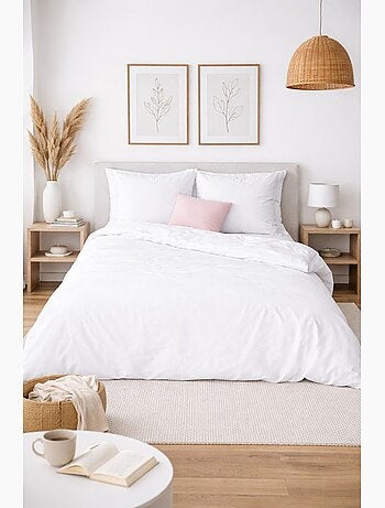 Parure de lit en Coton et Lin Lavé UNI