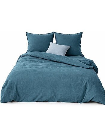 Parure de lit en Coton et Lin Lavé UNI