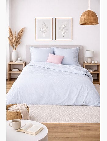 Parure de lit en Coton et Lin Lavé UNI