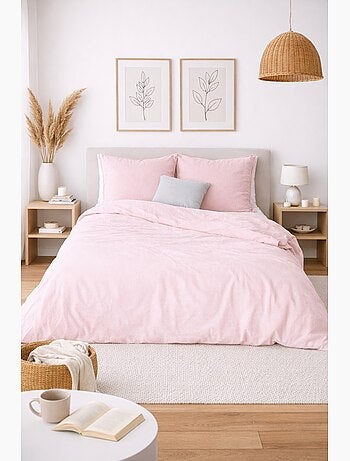 Parure de lit en Coton et Lin Lavé UNI