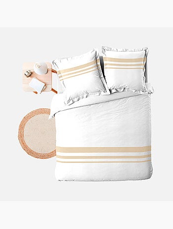 Parure de lit en coton finition lin