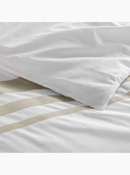 Parure de lit en coton finition lin - Kiabi Parure de lit en coton finition lin - Kiabi