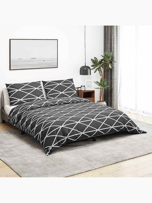 Parure de lit en coton housse de couette et taies - vidaxl - Kiabi Parure de lit en coton housse de couette et taies - vidaxl - Kiabi