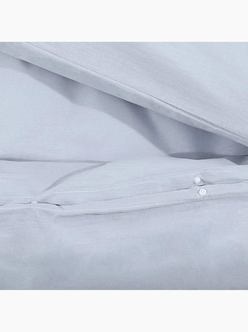 Parure de lit en coton housse de couette et taies - vidaxl Gris - Kiabi