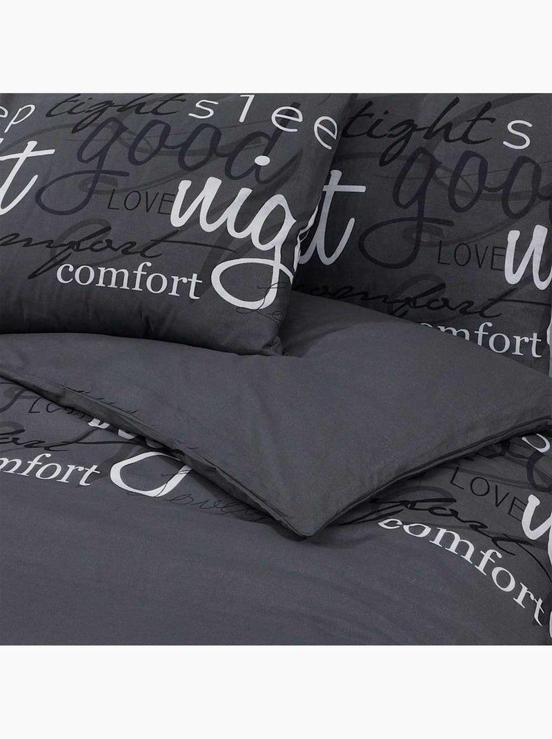 Parure de lit en coton housse de couette et taies - vidaxl Noir Blanc - Kiabi