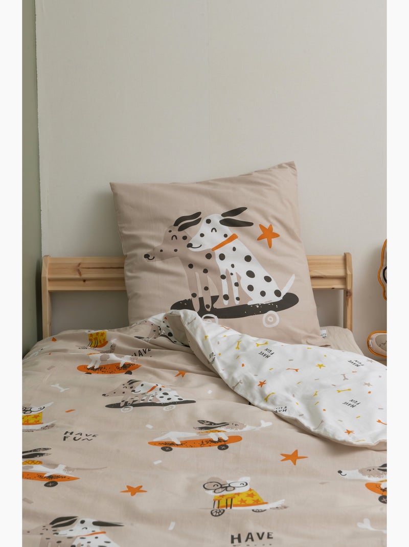 Parure de lit en coton isidore Beige - Kiabi