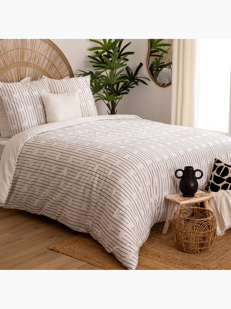 Parure de lit en coton KAIN Noir Blanc - Kiabi