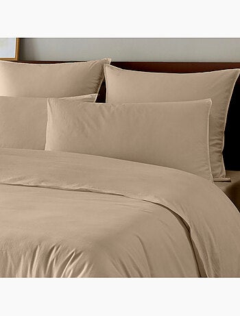 Parure de lit en coton lavé 260x240 cm unie - lav