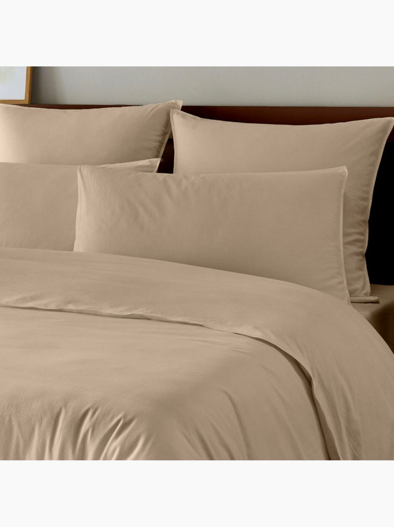 Parure de lit en coton lavé 260x240 cm unie - lav Beige - Kiabi