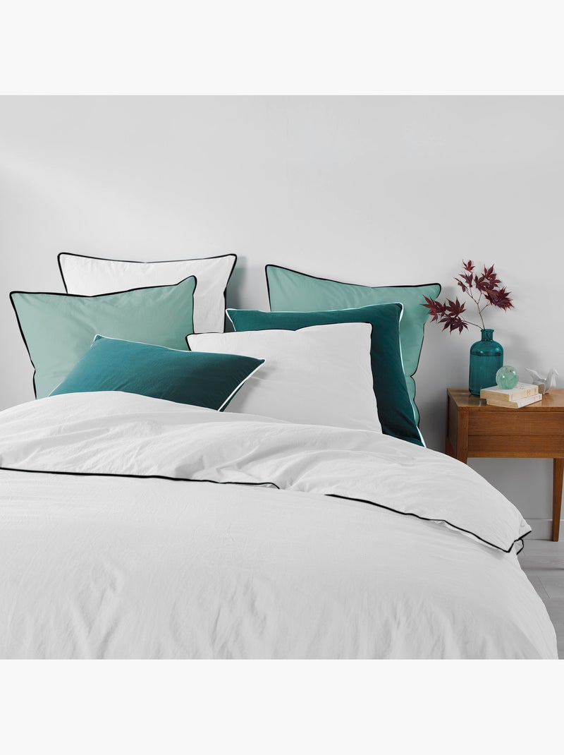Parure de lit en coton lave Collection Linette Blanc - Kiabi