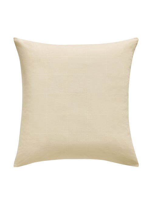 Parure de lit en coton lavé motif carreaux jacquard - Kiabi