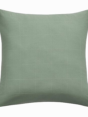 Parure de lit en coton lavé motif carreaux jacquard