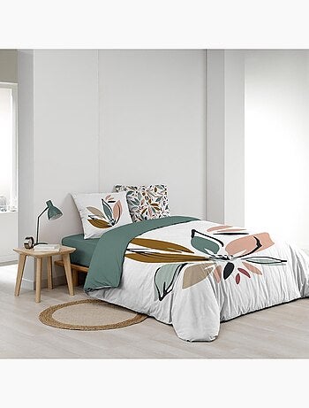 Parure de lit en coton motif floral avec double face imprimée