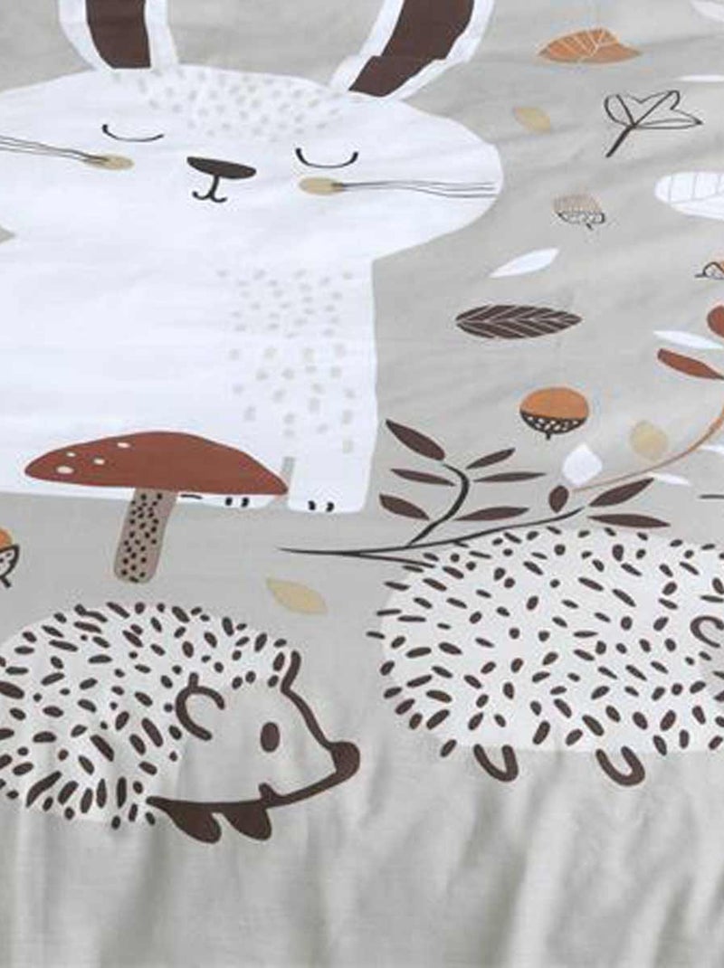 Parure de lit en coton pour enfant Blanc Beige - Kiabi