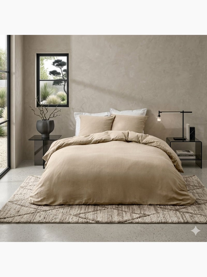 Parure de lit en coton relief collection clara Beige - Kiabi