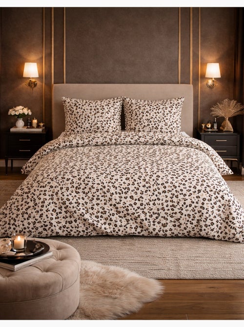 Parure de lit en coton réversible - imprimé léopard beige - 240x220 / beige - Kiabi Parure de lit en coton réversible - imprimé léopard beige - 240x220 / beige - Kiabi