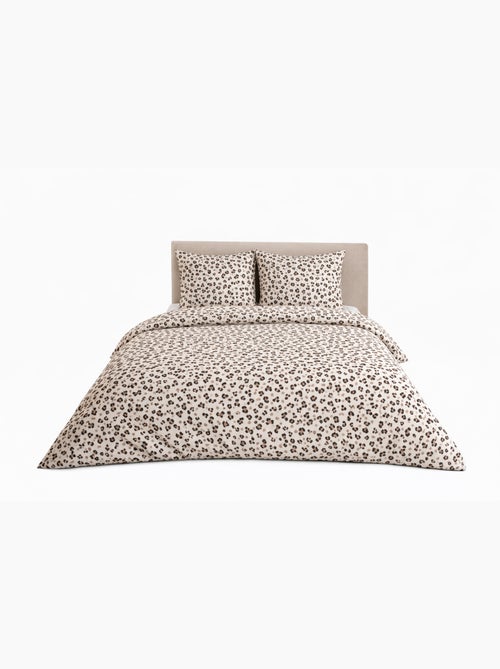 Parure de lit en coton réversible - imprimé léopard beige - 240x220 / beige - Kiabi Parure de lit en coton réversible - imprimé léopard beige - 240x220 / beige - Kiabi