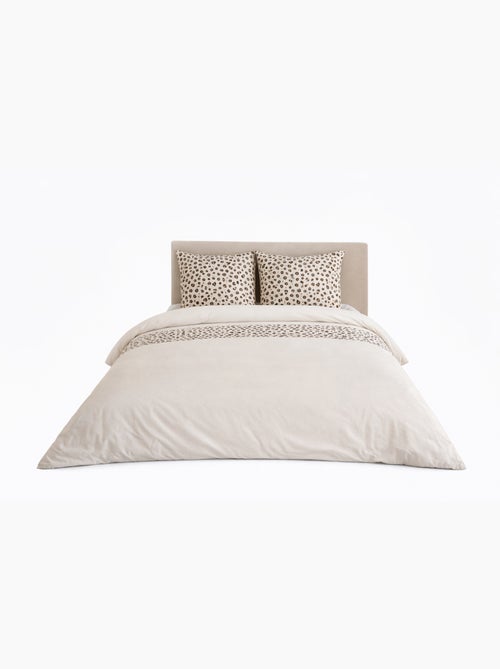 Parure de lit en coton réversible - imprimé léopard beige - 240x220 / beige - Kiabi Parure de lit en coton réversible - imprimé léopard beige - 240x220 / beige - Kiabi