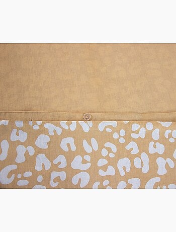 Parure de Lit en Coton Réversible - Imprimé Léopard Jaune - 240x220 / Jaune