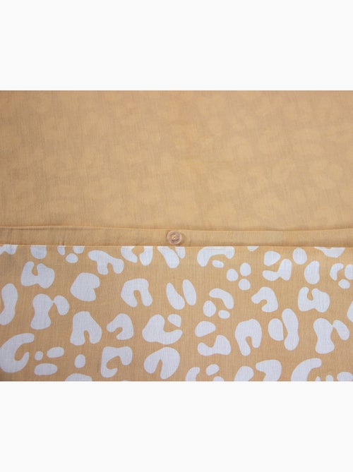 Parure de lit en coton réversible - imprimé léopard jaune - 240x220 / jaune - Kiabi Parure de lit en coton réversible - imprimé léopard jaune - 240x220 / jaune - Kiabi