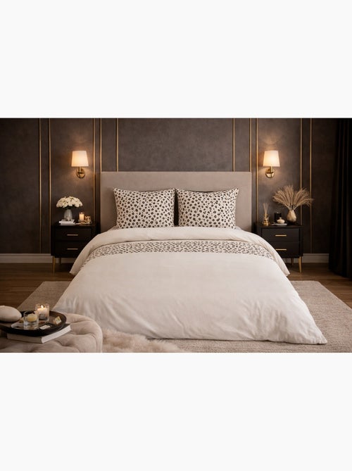 Parure de Lit en Coton Réversible – Imprimé Léopard Beige - Kiabi Parure de Lit en Coton Réversible – Imprimé Léopard Beige - Kiabi